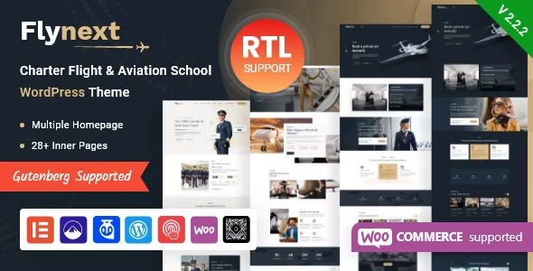 Flynext – Multipurpose Aviation WordPress Theme + RTL